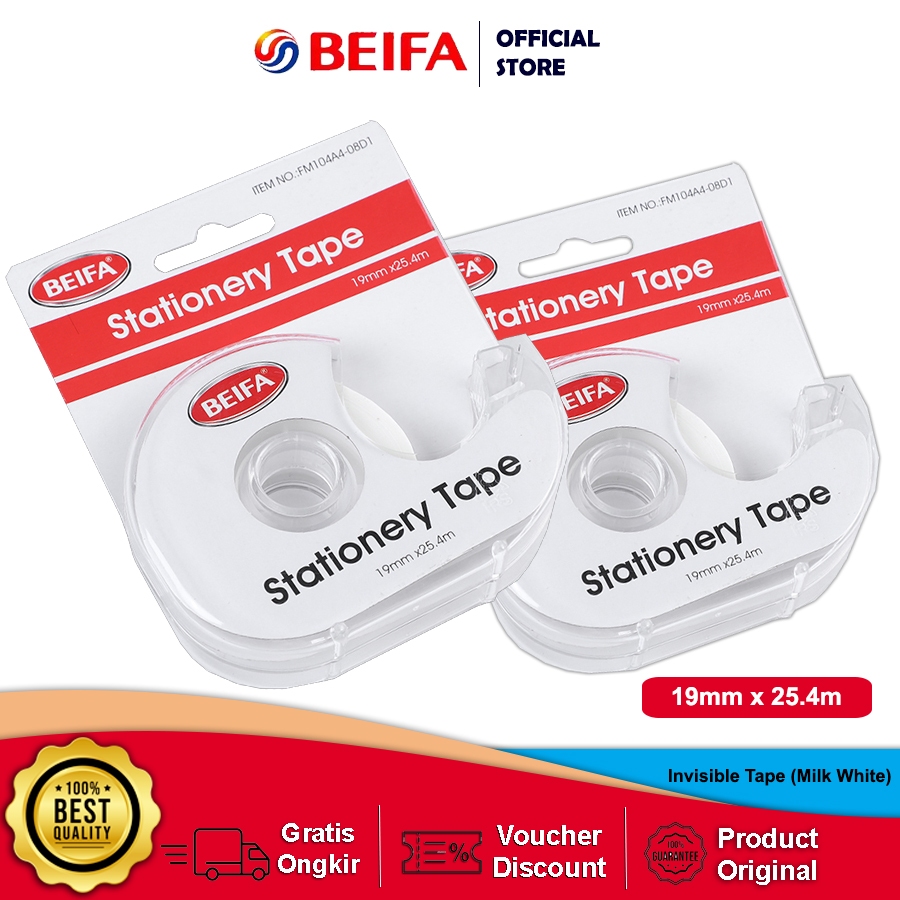 

Beifa Isolasi / Solatip Invisible Tape Dapat Ditulis, Dengan Dispenser, Warna Kertas Tidak Terlihat FM104A4
