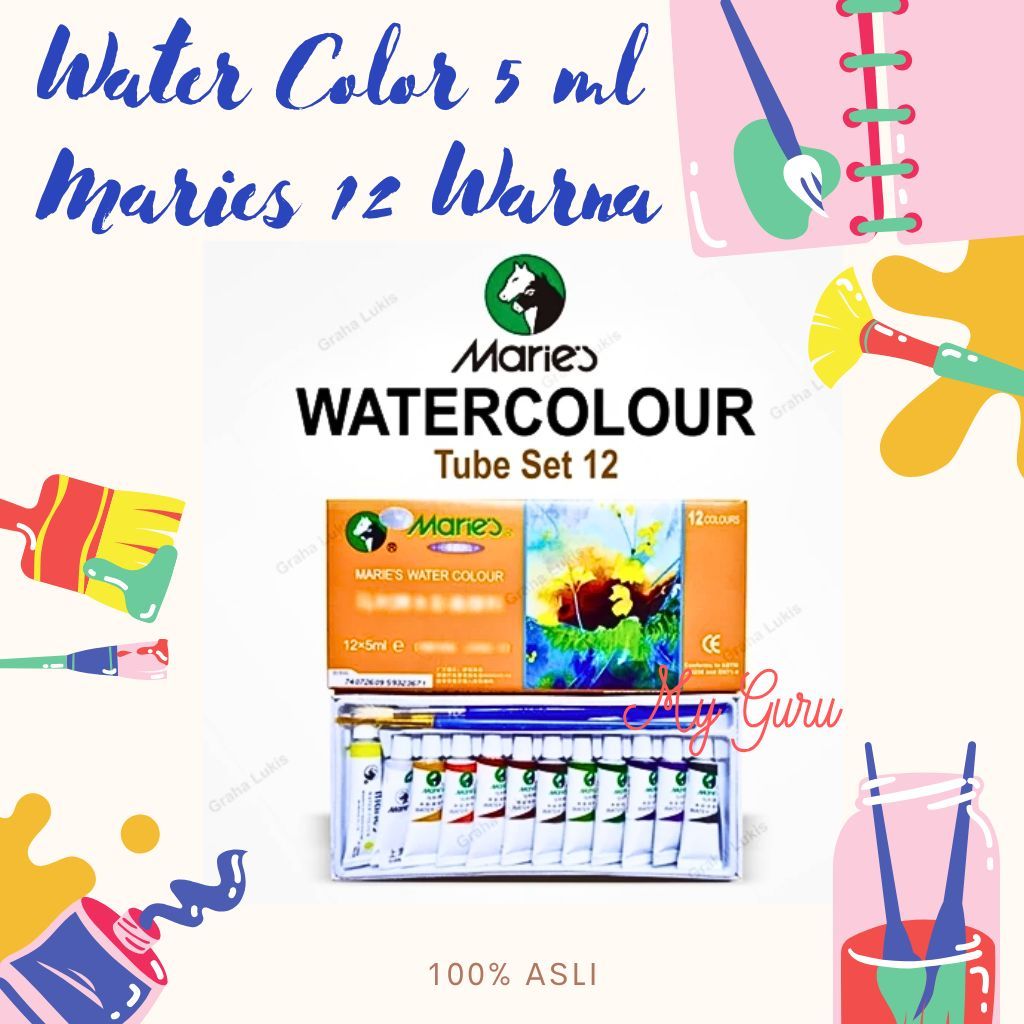 

[SET] MARIES WATER COLOUR ISI 12 5ML / CAT AIR 12 WARNA