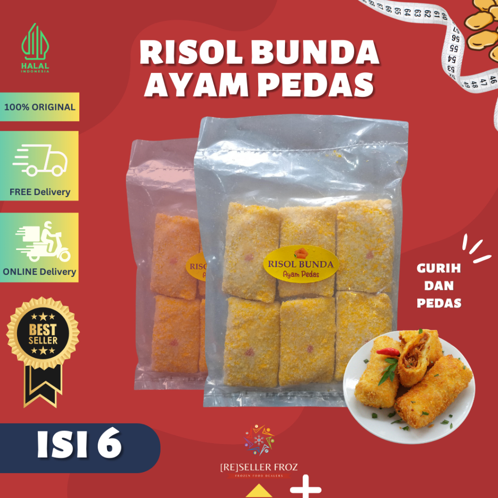 

RISOL BUNDA ISI AYAM PEDAS | RISOL AYAM | RISOL HOMEMADE | RISOL FROZEN ISI 6 | RISOL KAMPUNG