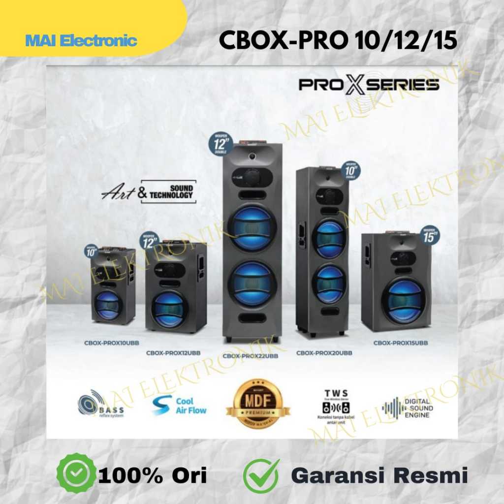 SPEAKER AKTIF SHARP PRO X SERIES / SPEAKER SHARP 12 INCH CBOX-PROX22UBB