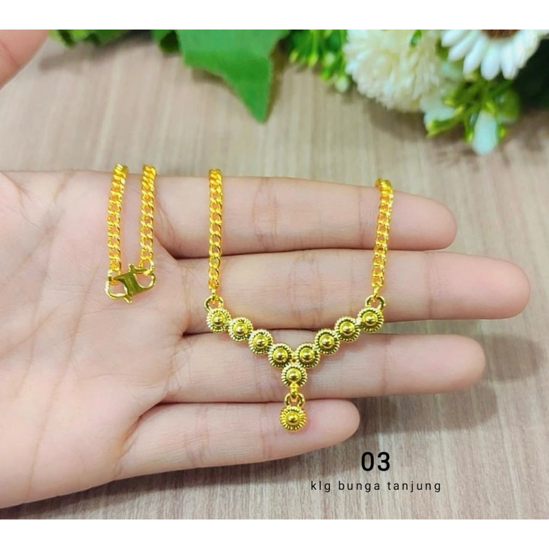 kalung bunga tanjung kalung matahari replika emas