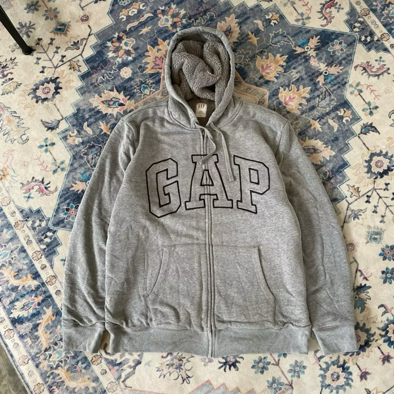GAP ZIPPER HOODIE GREY