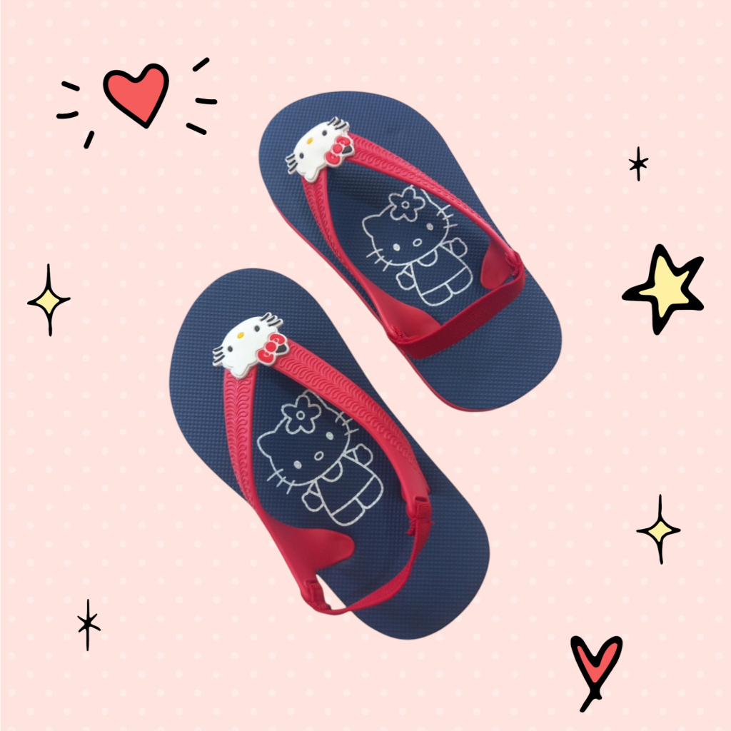 Hello Kitty Toddler Sandal Jepit Anak 2 Tahun Perempuan | Sandal Anak Tali Belakang Perempuan Kids