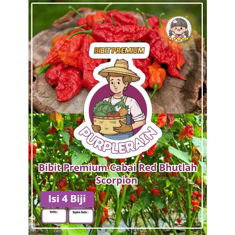 Bibit Premium Cabe Bhutlah Scorpion Cabe Super Pedas|Benih Cabe Bhutlah