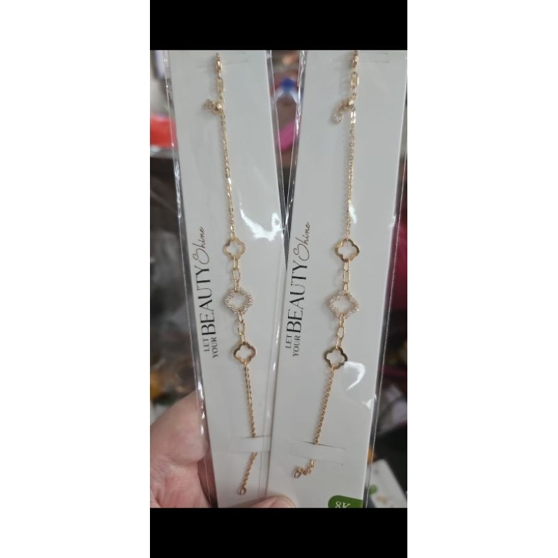 Gelang rantai dewasa permata putih emas asli 375 8k murah mas muda hwt