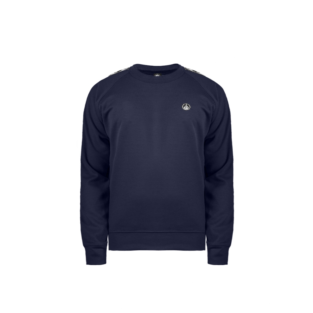 Prung Cribari Crewneck Taped Sweater Warna Navy