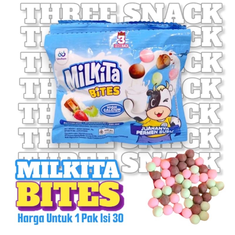 

1 PAK PERMEN MILKITA BITES ISI 30 PCS