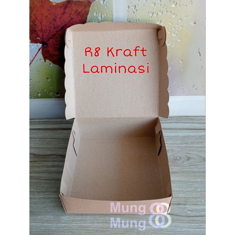 Dus Nasi Kraft  18x18 / Kotak Nasi Kraft 18x18 LAMINASI/ R8 Kraft LAMINASI 350 AK