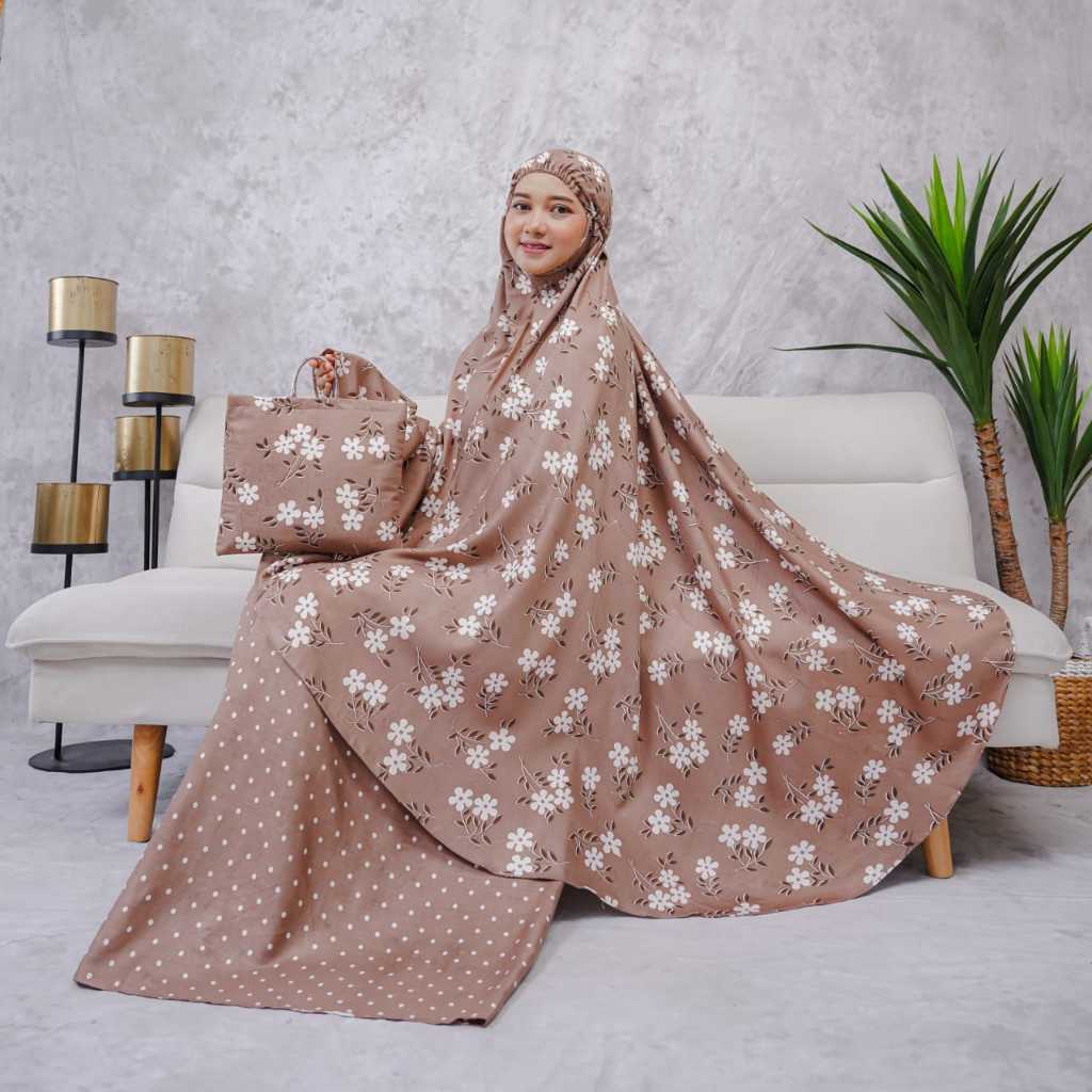 MUKENA KATUN RAYON / MUKENA TRAVELING / MUKENA BALI DEWASA MOTIF BUNGA