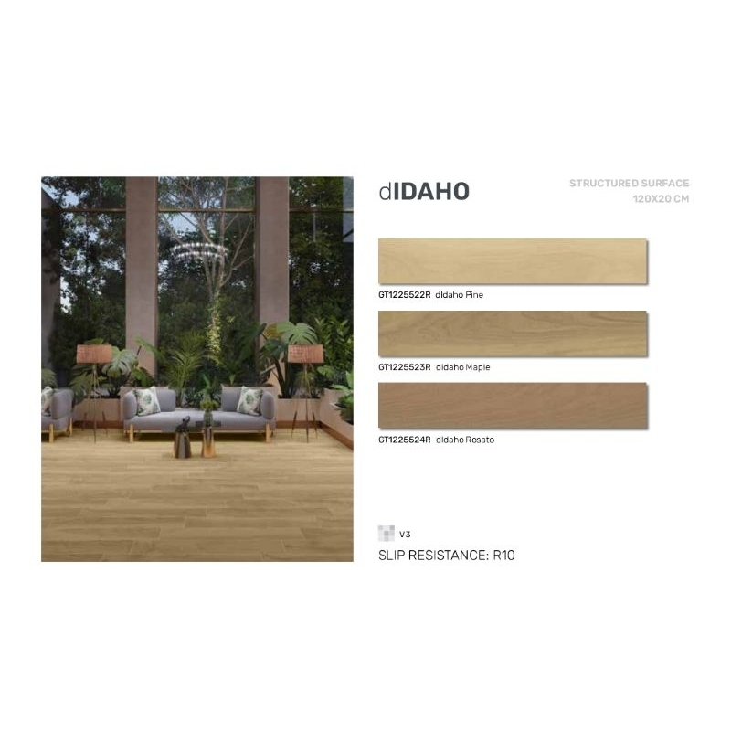 Roman Granit dIdaho 120x60 motif kayu granit lantai dinding tembok indoor outdoor