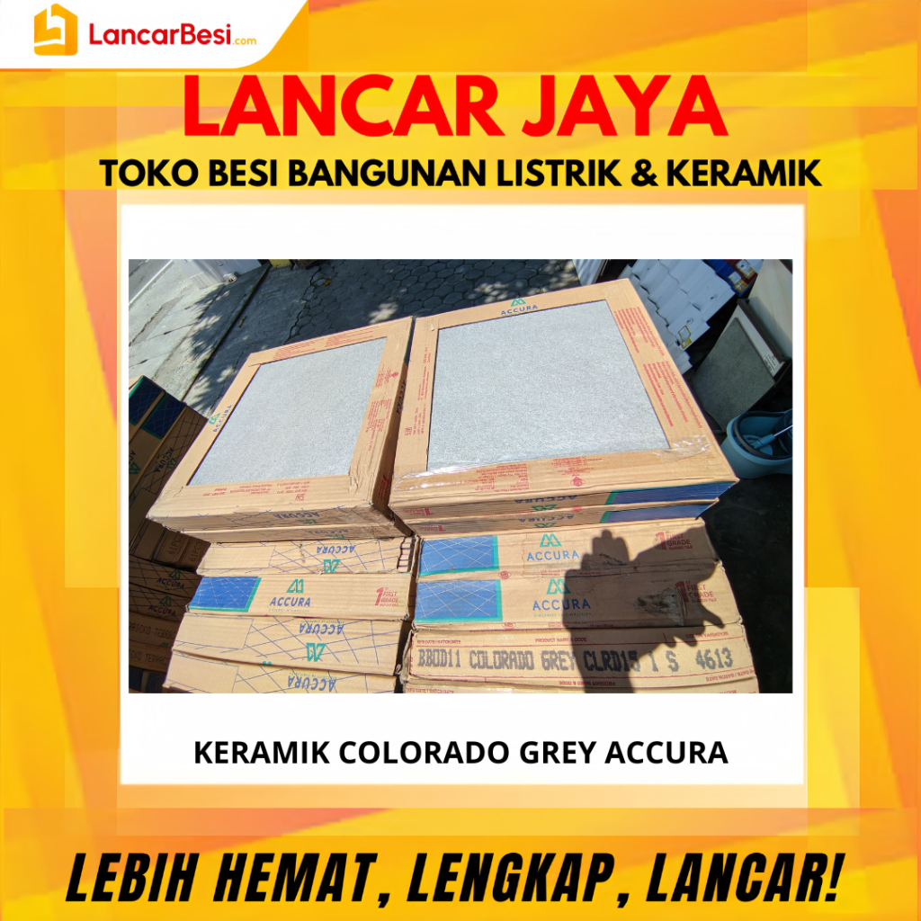 Keramik Lantai Colorado Grey Mulia Accura 40x40 Hanya Untuk Area Jogja & Sekitarnya