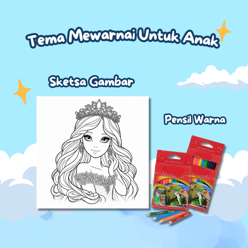 

Kertas Gambar Mewarnai Untuk Anak TK & Paud Tema : Barbie Isi 20 Lembar Mewarnai