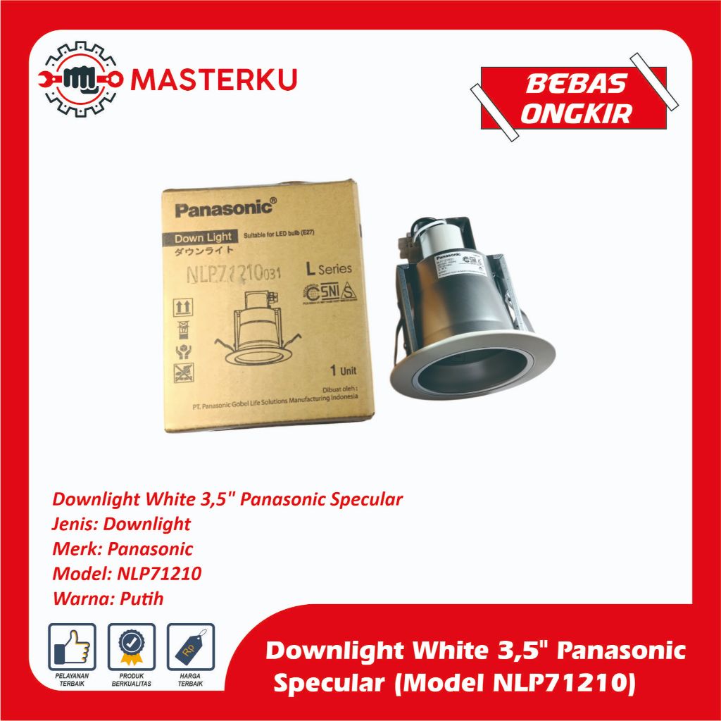 DOWNLIGHT WHITE PANASONIC SPECULAR/DOWNLIGHT/LAMPU PLAFON/LAMPU SOROT/LAMPU SOROT PLAFON
