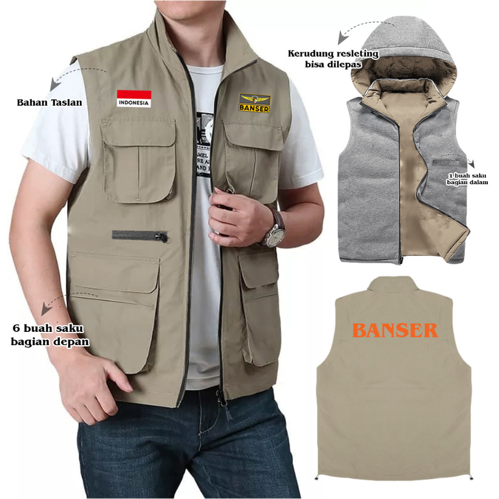 JAKET ROMPI KANTONG BANSER TERBARU / ROMPI BANSER KEREN / JAKET ROMPI FREE SABLON NAMA