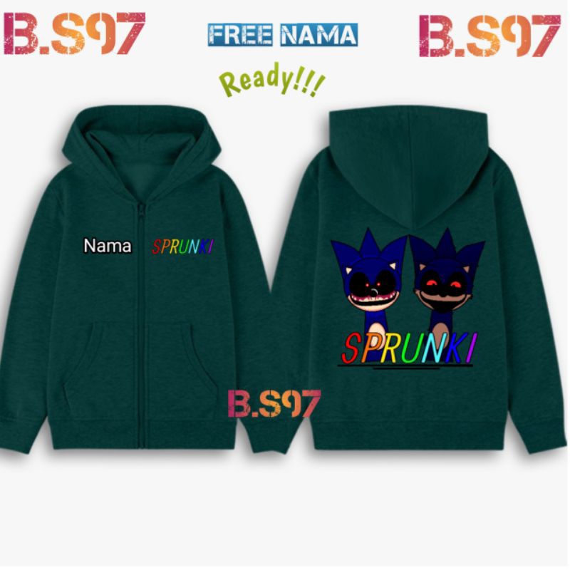 Hoodie Sonic exe Horror Sonic INCREDIBOX SPRUNKI OC, Hoodie Zipper Sweater Anak Terbaru