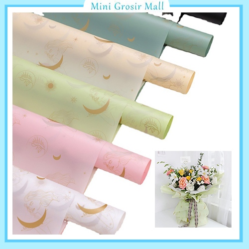 

Kertas buket bunga motif bulan kertas cellophane flower wrapping Kb6095
