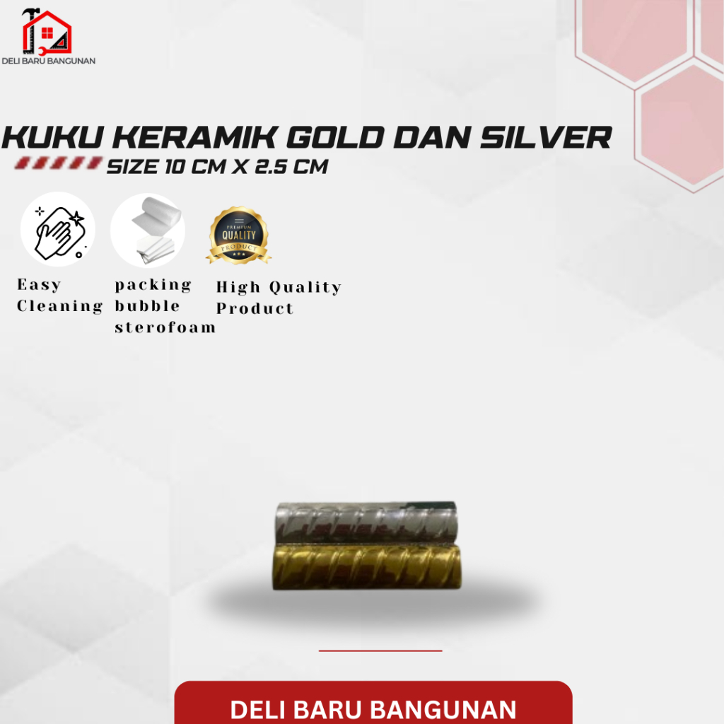 Kuku Keramik / Kuku macan / Bon Bon Ulir Gold dan Silver MEWAH 10CM