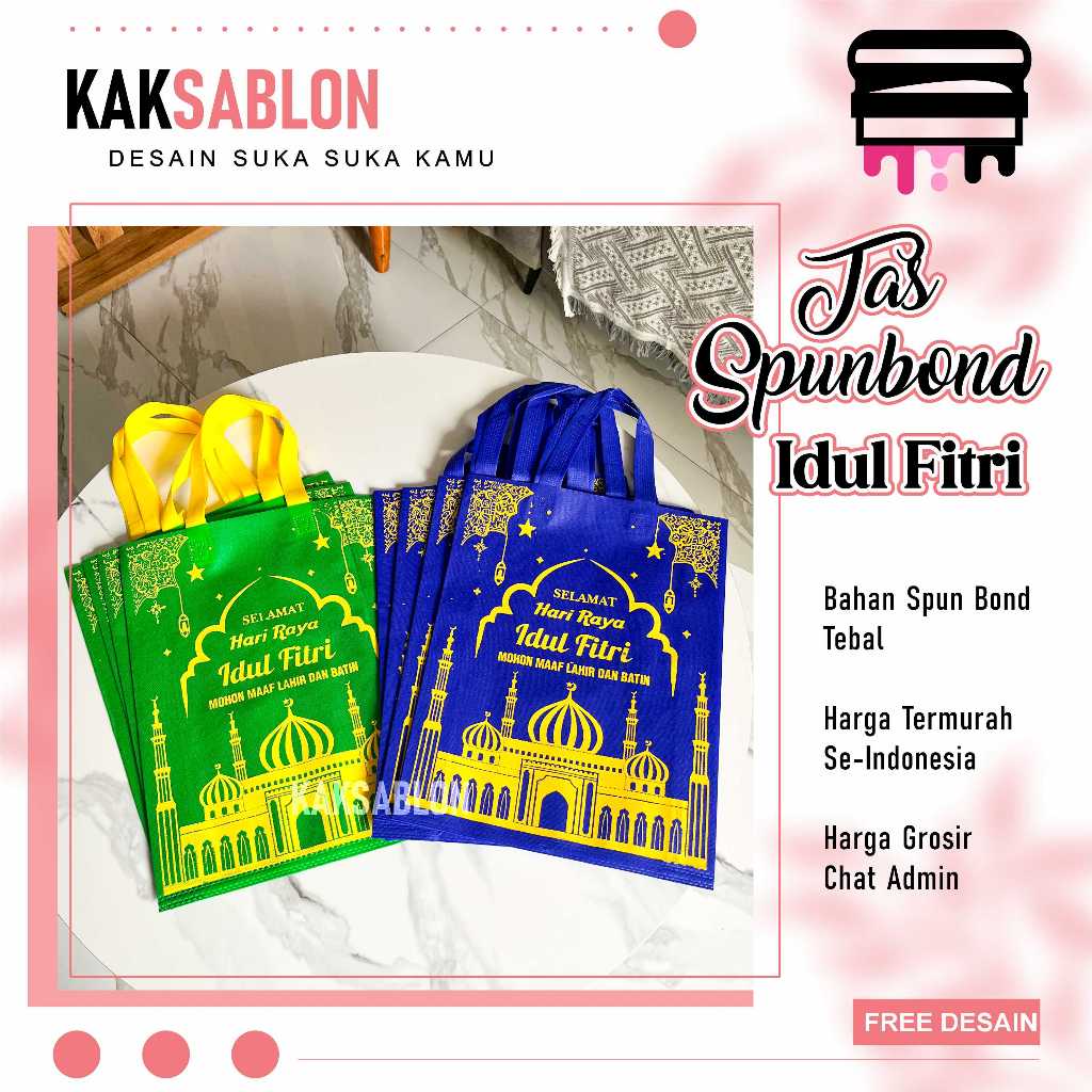 

Tas Idul Fitri Spunbond Hampers Lebaran 30x8x40cm