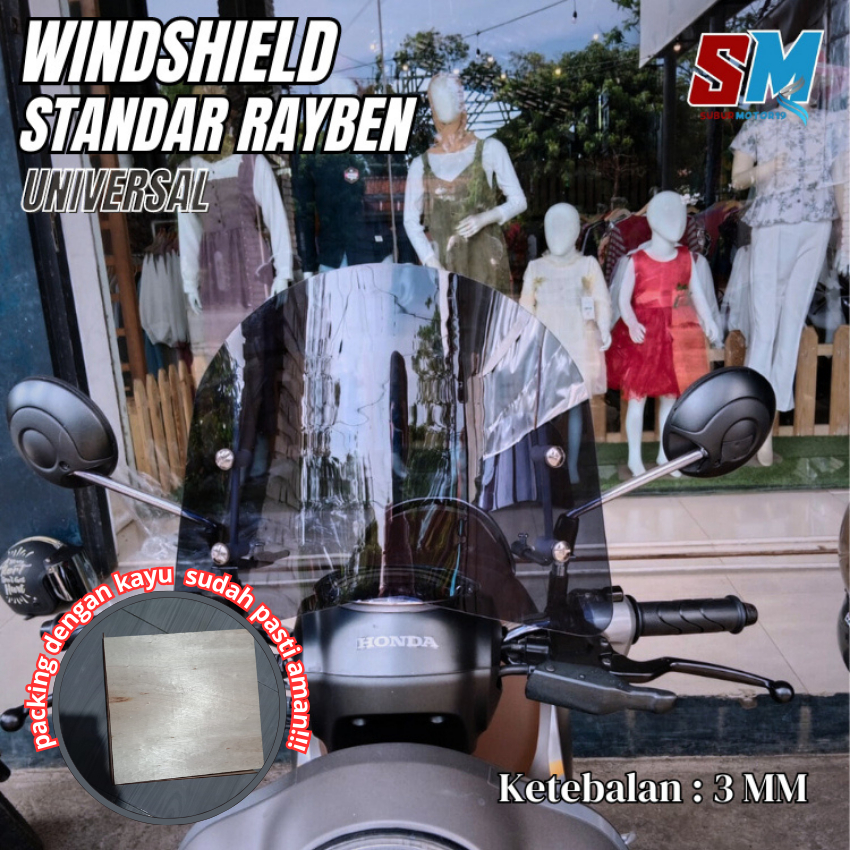 Windshield Universal Hitam Transparan/Windsild Vario/Windsild Scoopy/Windshield Scoopy/Tameng Angin 