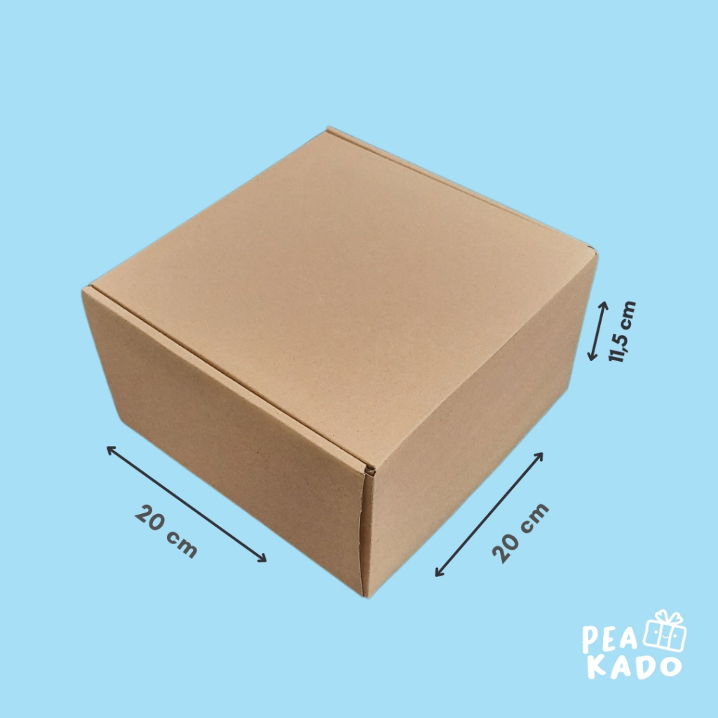 

Dus Kraft Polos 20x20x11,5 cm Packaging Tebal Kokoh untuk Hampers Corrugated Box
