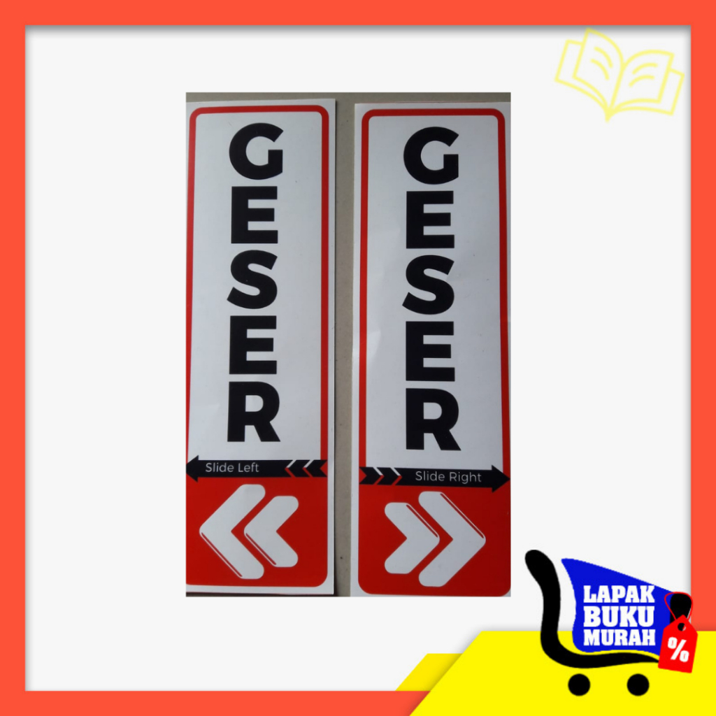 

LBM - Sticker Label Geser Slide Right Stiker Vinyl Pintu Geser Kiri Kanan 5 x 15.5 cm sepasang