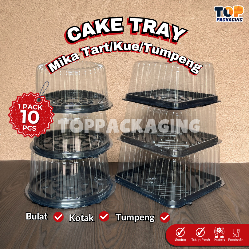 Cake Tray Kue Tart Pudding Mika Bolu Dan Tumpeng Mini Tumini Hantaran Bulat Kotak Sekat Isi 10