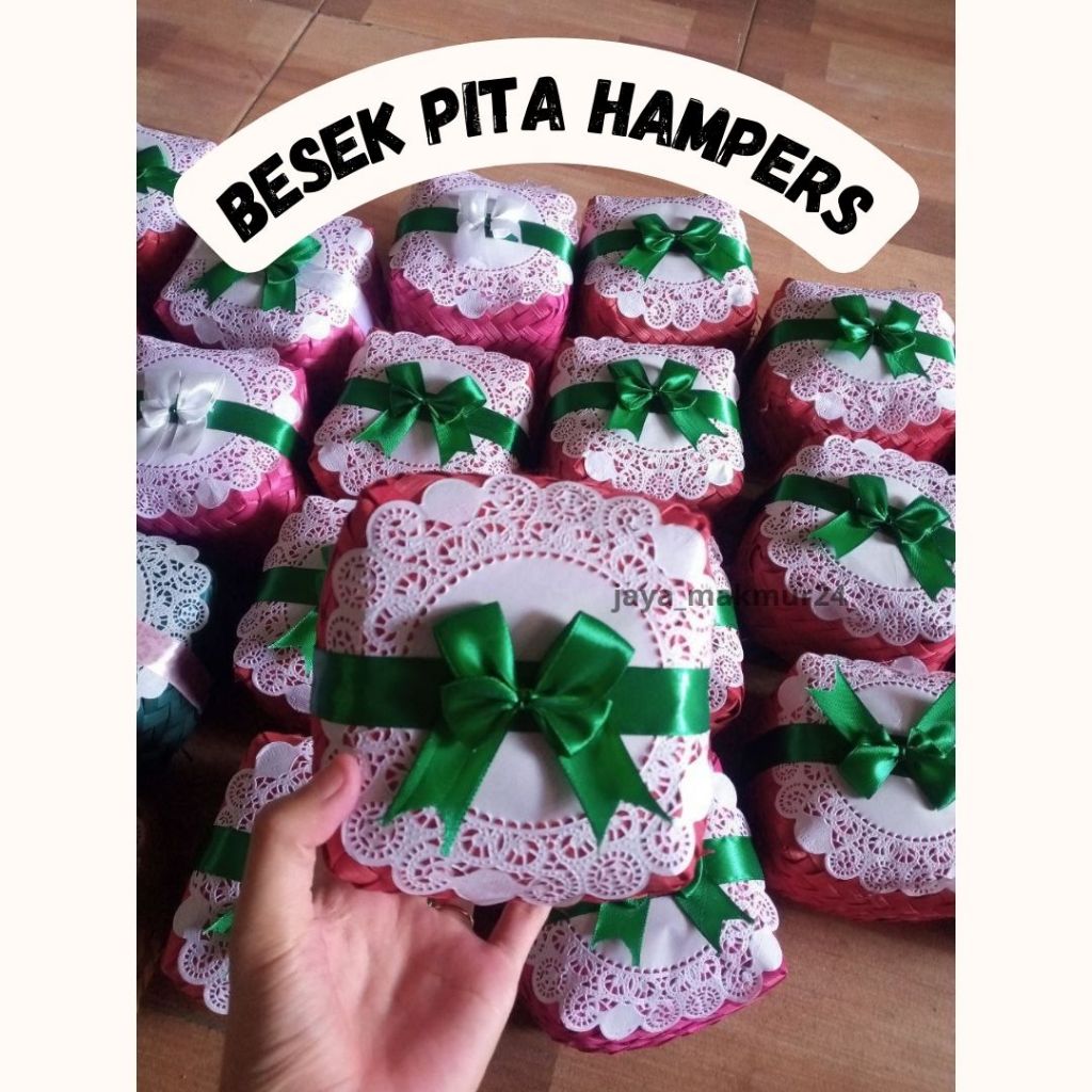 besek bambu pita / besek bambu warna warni