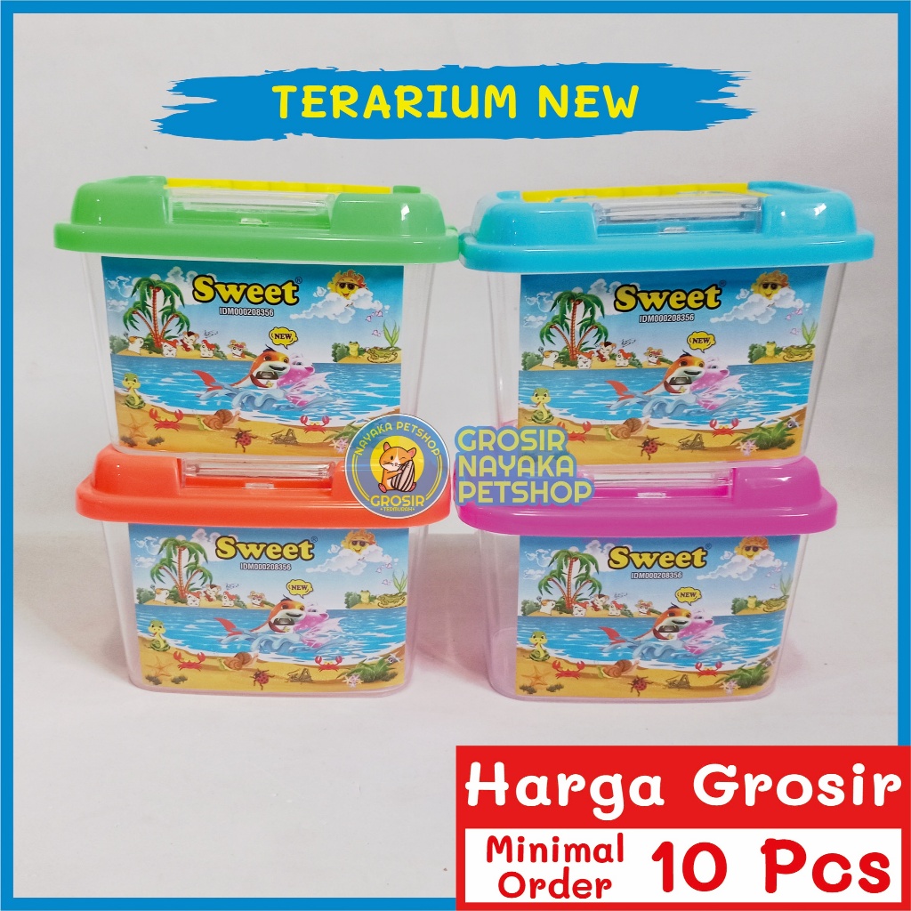 NAYAKA GROSIR Sweet Terarium New Kandang Hamster Tempat Kura Kura Aquarium Ikan Akuarium Mini Mika A