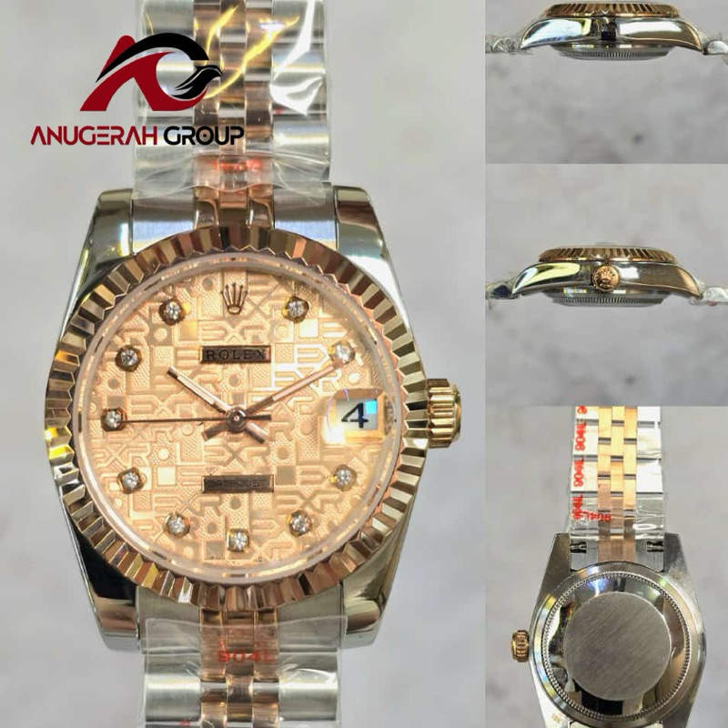 ROLEX DATEJUST 31MM AUTOMATIC / JAM TANGAN WANITA ROLEX COMBI ROSEGOLD COMPUTER DIAMOND PREMIUM GRAD