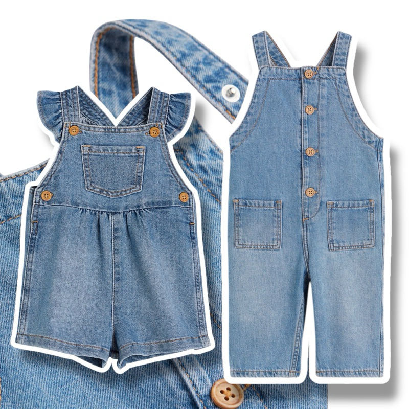 HEYKIDDY - Overall Hm SOFT Jeans anak 6m-3t