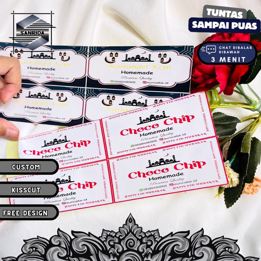 

Sanrida Sticker Label Hampers Lebaran Idul Fitri Stiker Toples Kue Kering Bisa Custom Nama