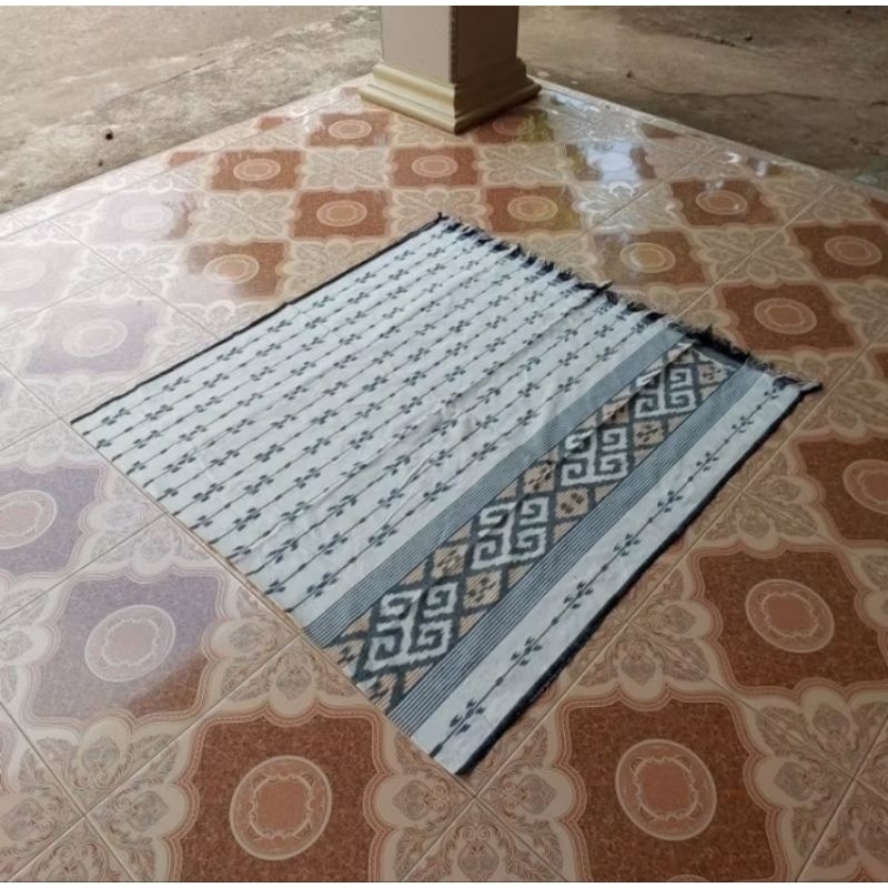 KAIN TENUN BLANKET PREMIUM |PUTIH|  BAHAN SAPUT... MOTIF NUSANTARA TORAJA, NTT, BALI (LM 06)