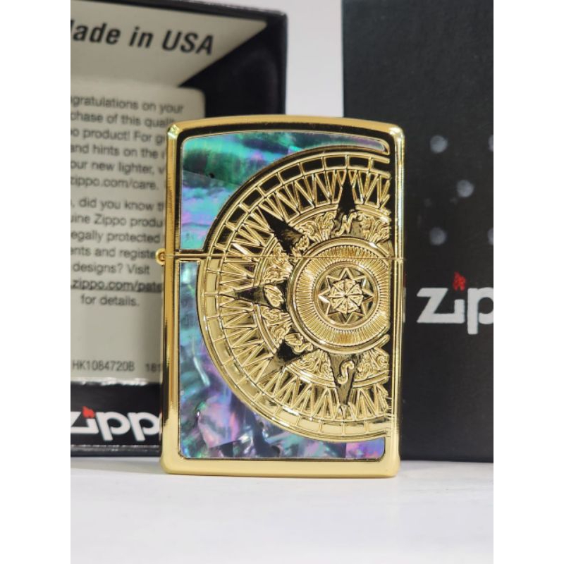 Original Zippo Kompas Shell Gold