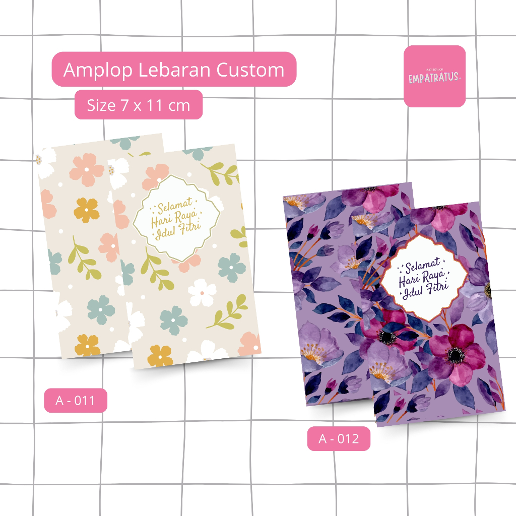 

[20pcs] Amplop Lebaran Angpau Lucu Uang Dilipat Aesthetic Series Bunga 2 by empatratus