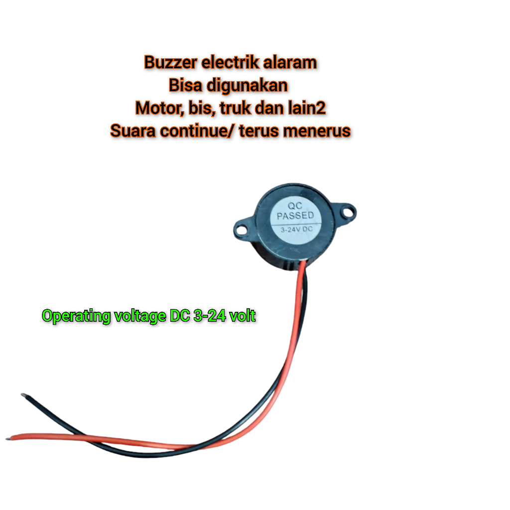 BUZZER  ELECTRIC ALARAM KENDARAAN MOTOR MOBIL BIS TRUK DC 3V - 24V SFM-20B BUSER CONTINUOUS TANGGUNG