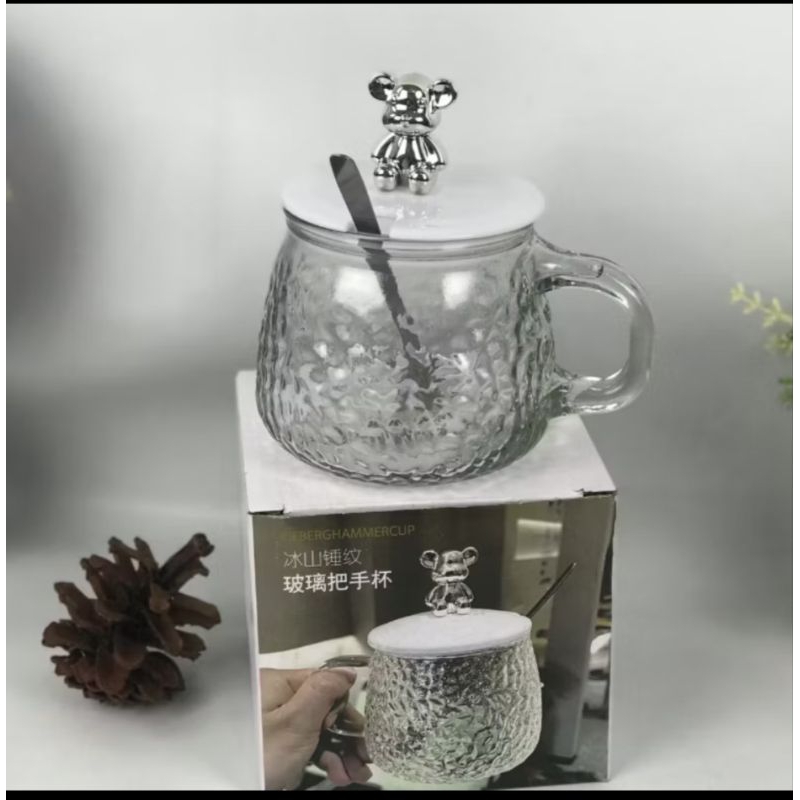 (RM)MUG GELAS KACA +TUTUP/GELAS SUSU