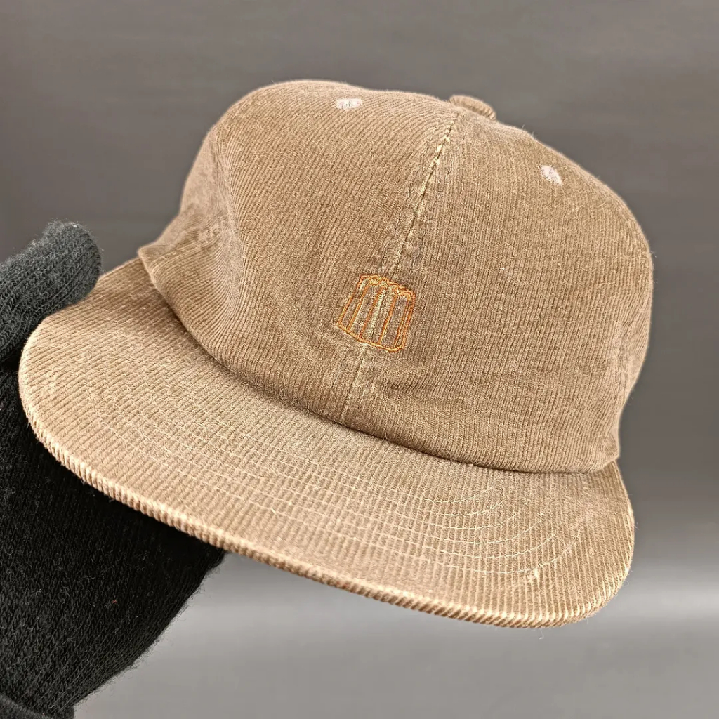 Topi 6 Cap Unisex Pria Wanita UNION MADE BIG UNION Corduroy Coklat