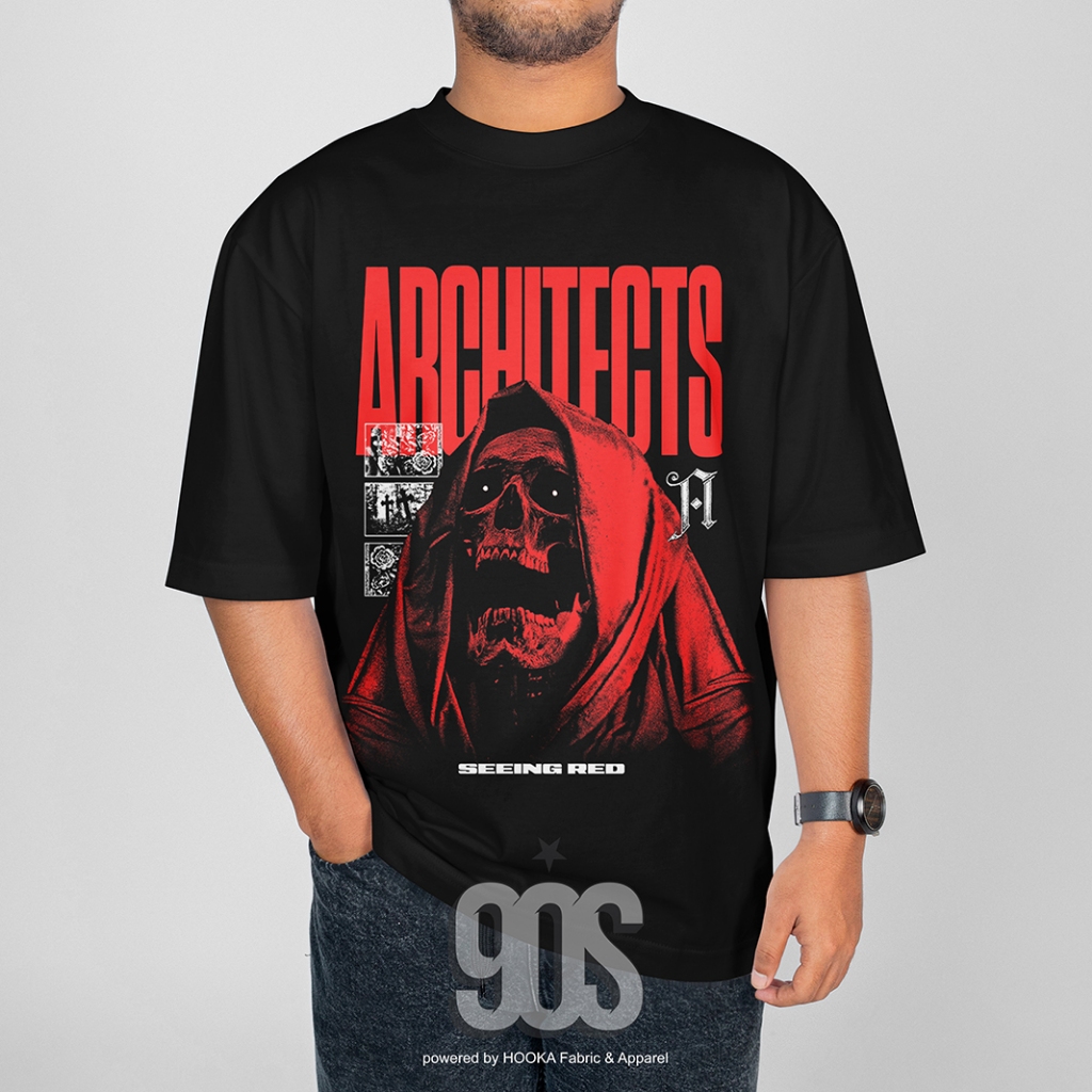 90S Kaos T Shirt Band Architects Seeing Red - Hitam