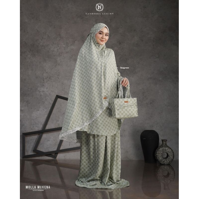 READY || Molla mukena nadheera luxury || mukena rayon motif potongan adem nadheera luxury