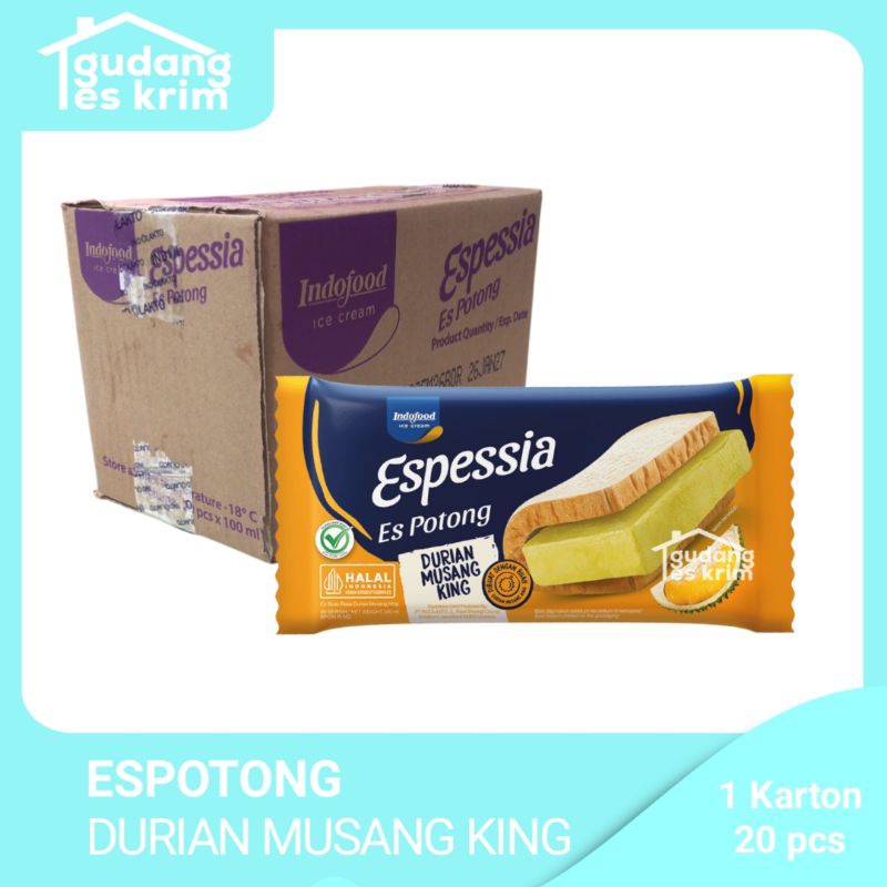 

Espessia Es Krim Potong Durian Musang King 100ML 1 Karton 20pcs