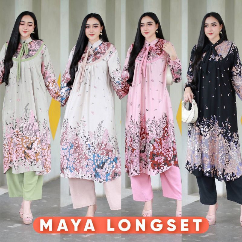 MAYA LONG TUNIK BAJU SETELAN CELANA KULOT