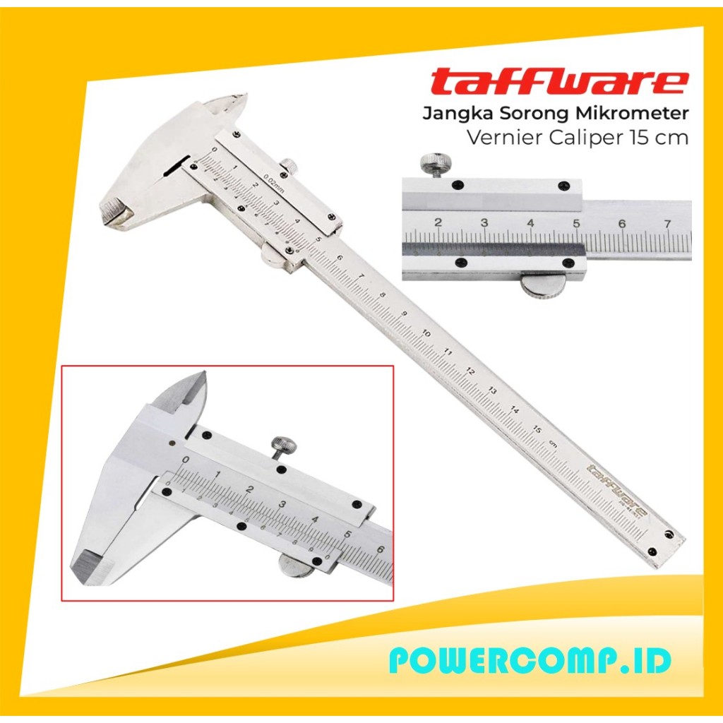 Jangka Sorong Stainless Manual Taffware JIG-RE0150 Jangka Sorong Sigmat Vernier Caliper Micrometer 1