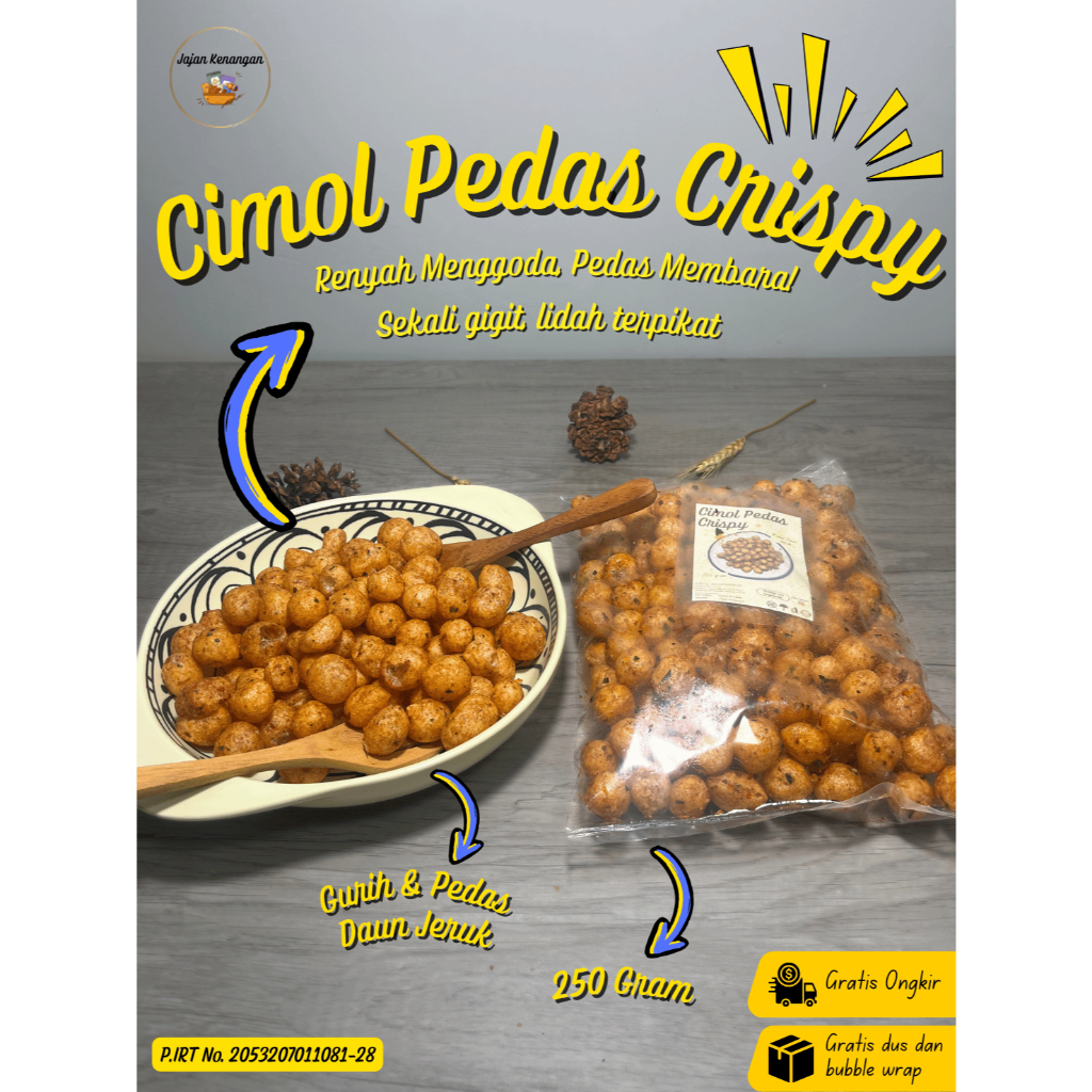 

Cimol Kering Pedas Daun Jeruk Crispy 250 Gram