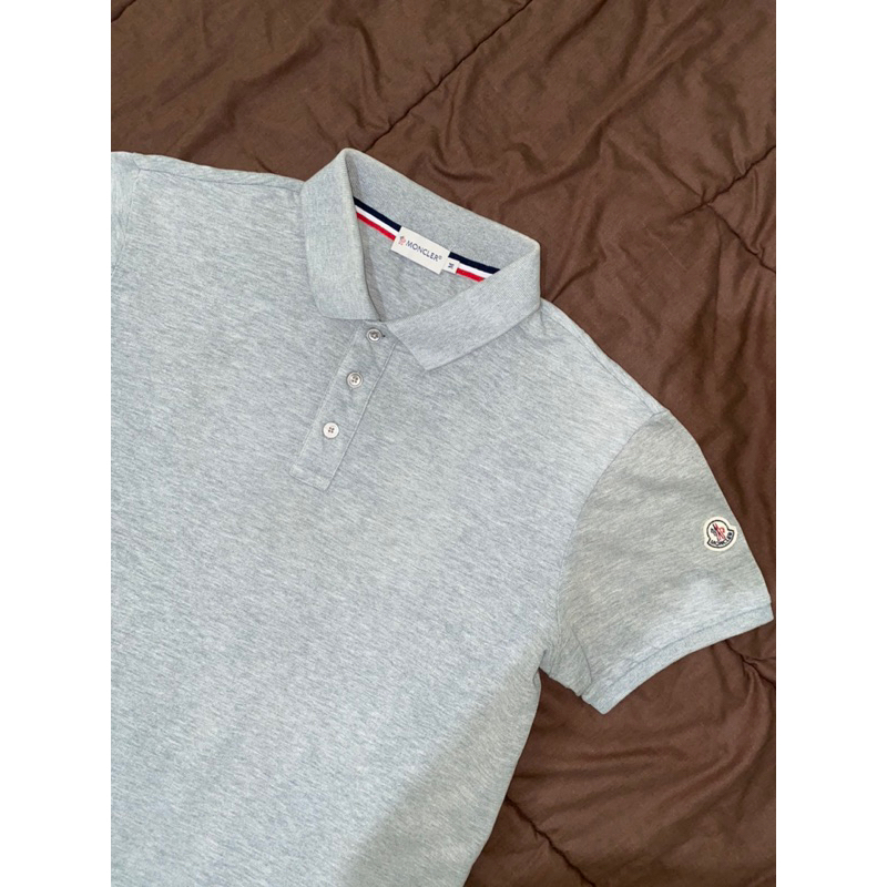 moncler maglia polo shoulder logo