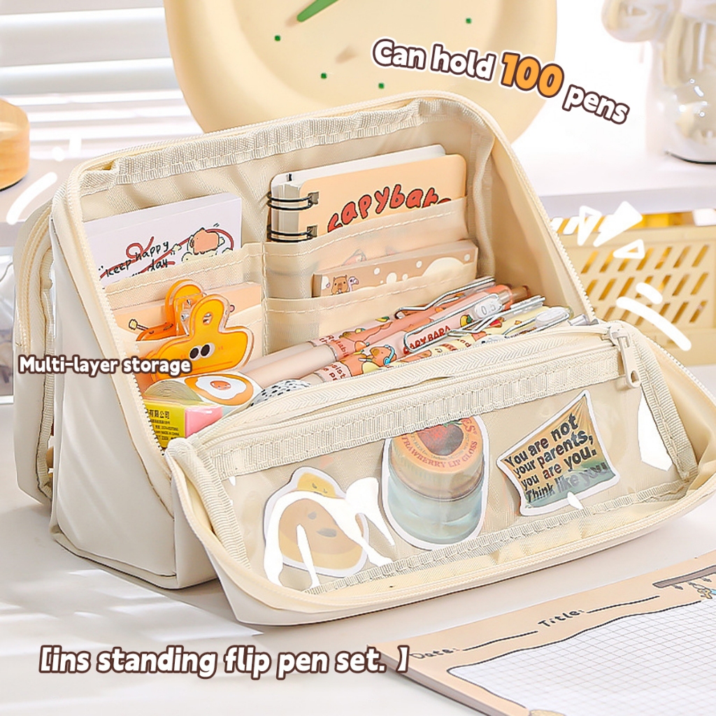 

[COD] Kotak Pensil Kapasitas Besar Tas Penyimpanan Alat Tulis Portabel Tempat Pena Desain Tahan Lama