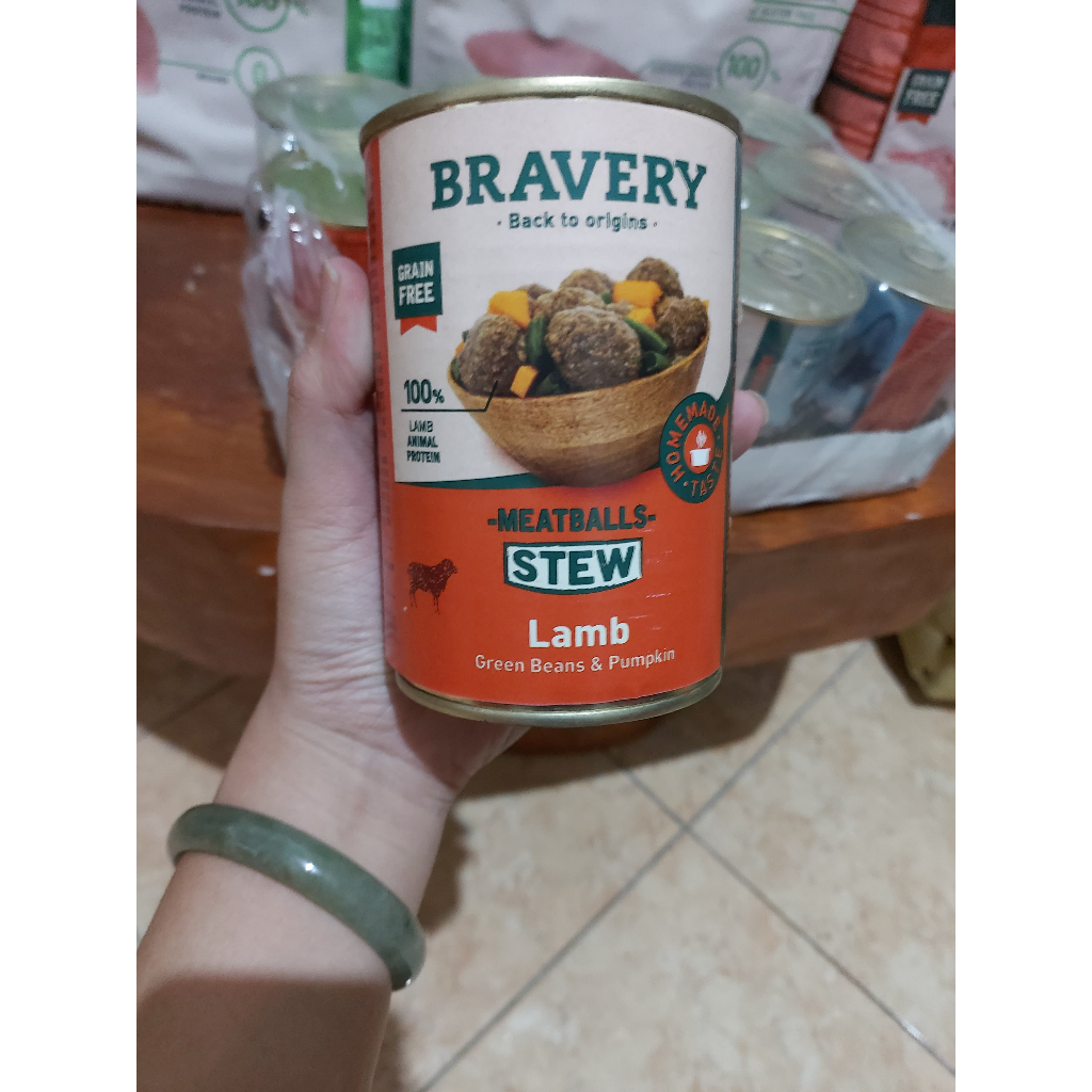 BRAVERY MEATBALLS STEW LAMB 415GR - DOG WET FOOD