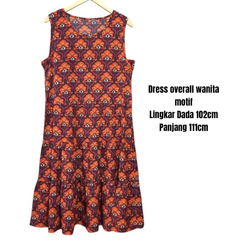 Dress overall wanita motif