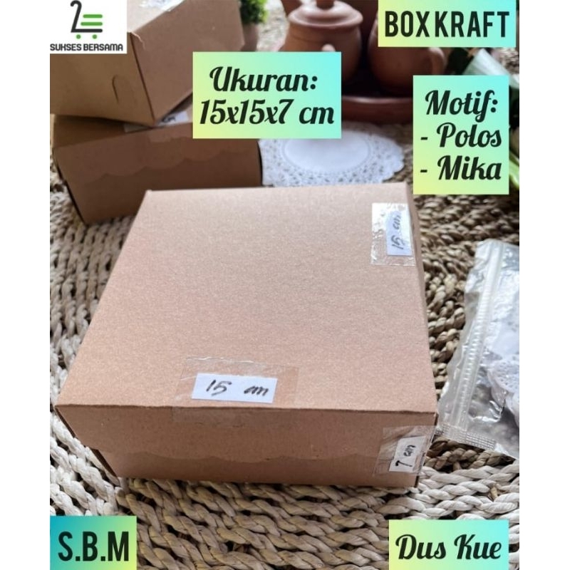 

BOX KRAFT 15X15X7 cm/DUS BOX/KOTAK KUE
