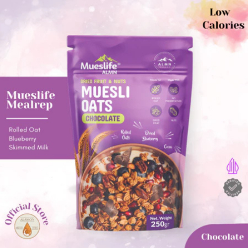 

Penurun Berat Badan - Detox Meal - MUESLIFE 12 Serving Low Calory Oat and Berry - Coklat