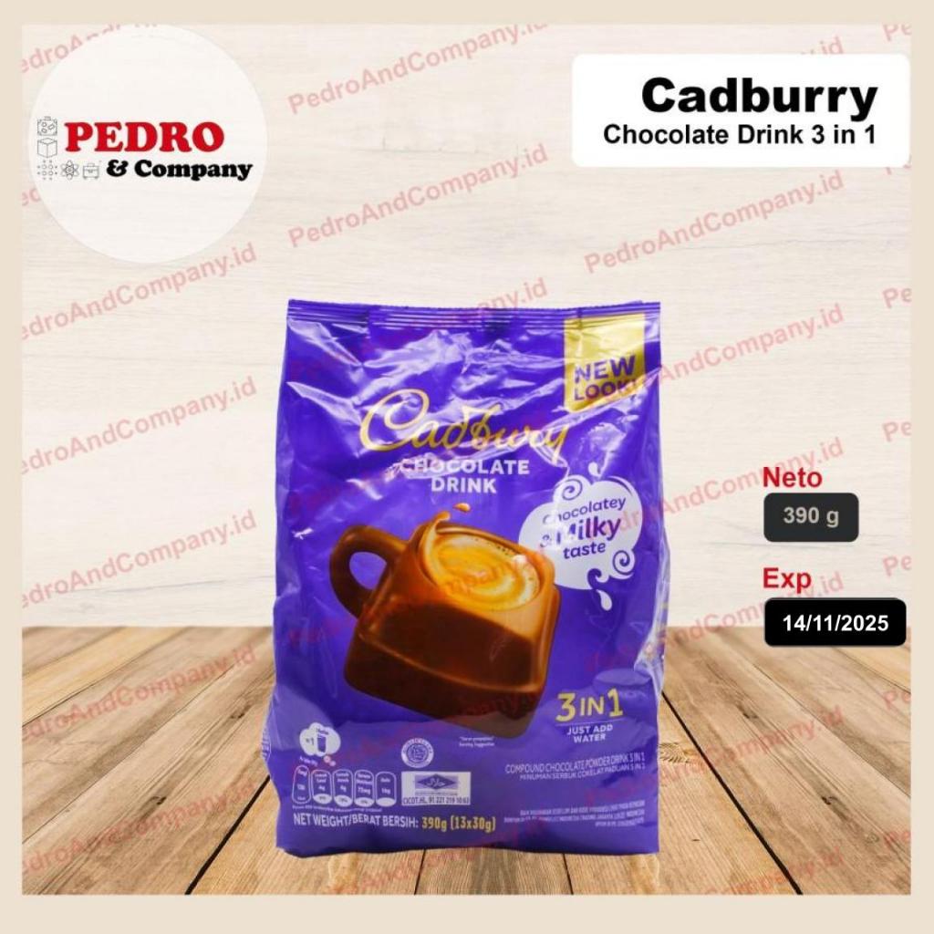 

Cadbury chocolate drink 3in1 13 sachet 390 gram minumal coklat choco
